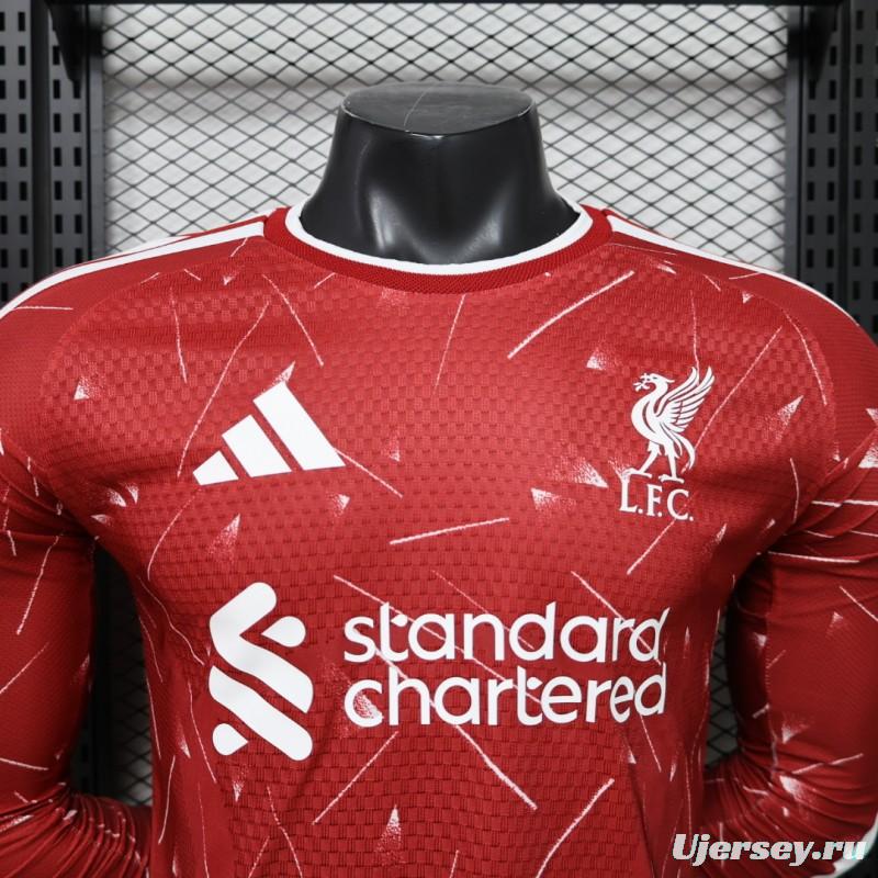 Player Version 26/27 Liverpool Red Lightning Fragment Long Sleeve Home Jersey