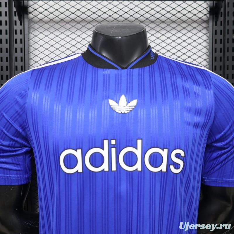 Player Version 2026 Adidas Originals Retro Style Royal Blue Stripe Football Jersey
