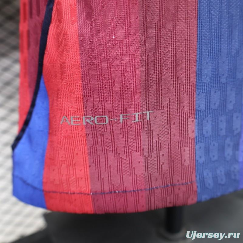 Player Version 26/27 FC Barcelona Deep Blue & Red Stripe  Home Jersey