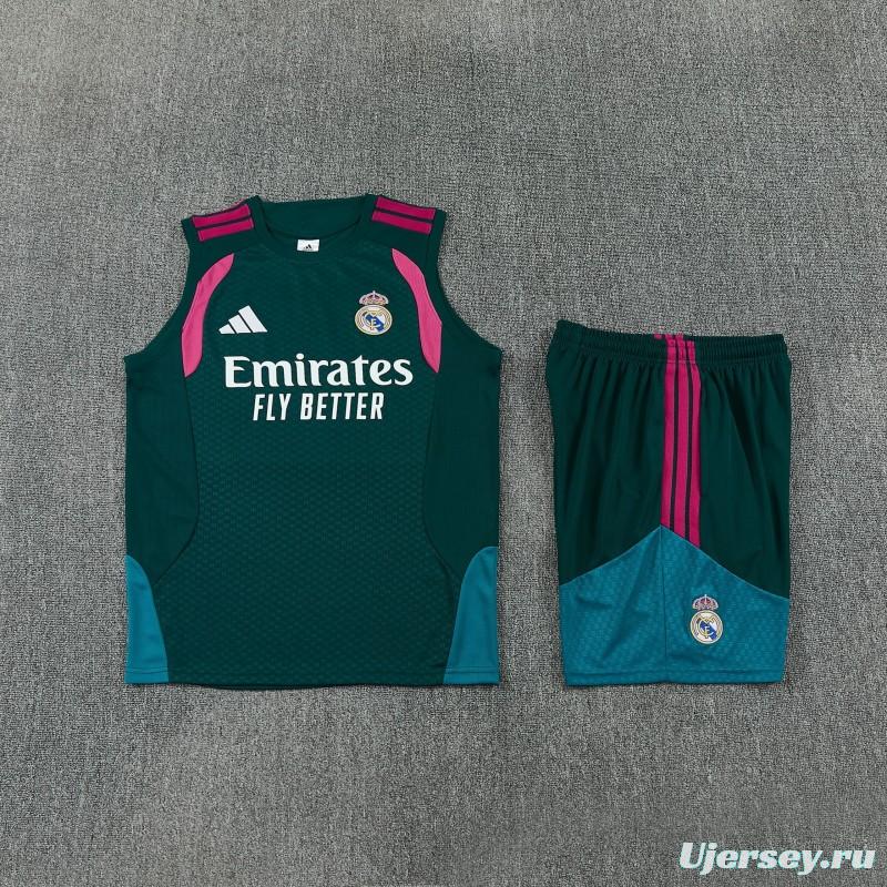 26/27 Real Madrid Dark Green Sleeveless Training Vest +Shorts Set