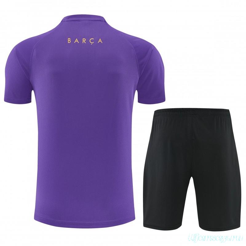 26/27 Barcelona Purple & Black Short Sleeve+Soccer Shorts