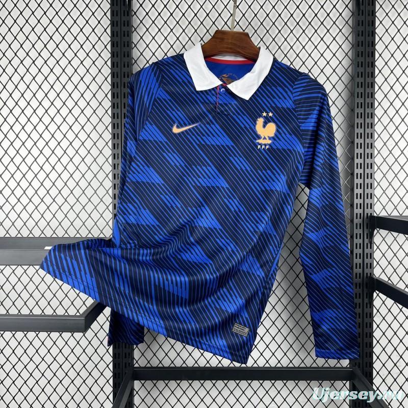 2026 Mens France World Cup Home Long Sleeve Jersey