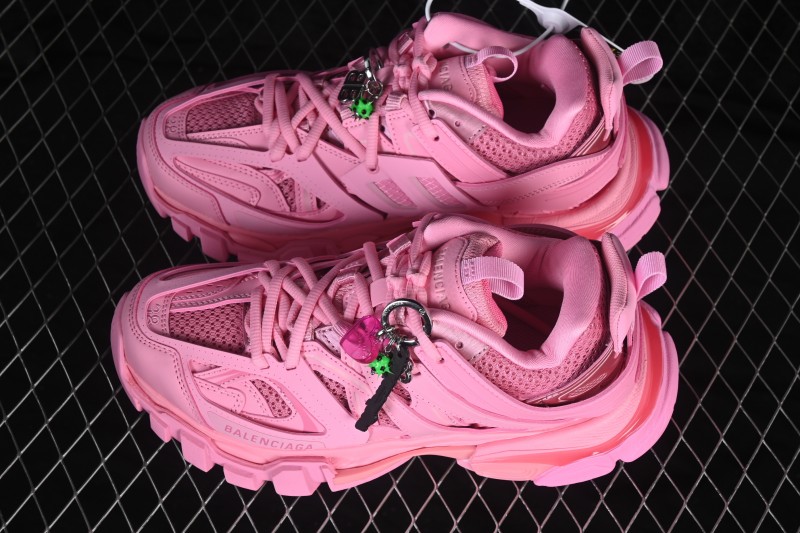 Balenciaga Track Charms Men's Running Shoes with Transparent Heel Strap - WTRCH5000