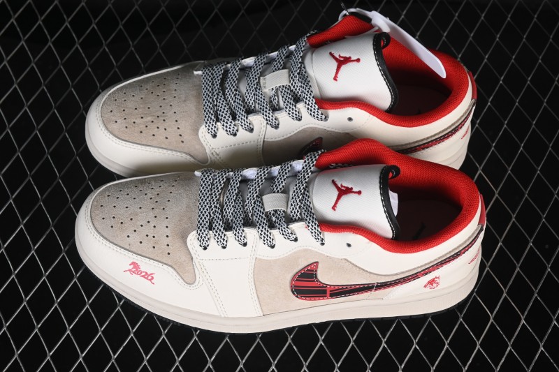 Nike Air Jordan 1 Low Retro Basketball Shoes with Year of the Horse Limited Edition Design and Woven Details - JY6988-138