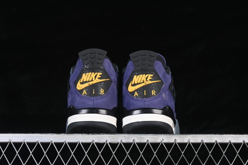 Nike Air Jordan 4 Retro 'Lakers' Premium Suede Basketball Sneakers - FV5029-500