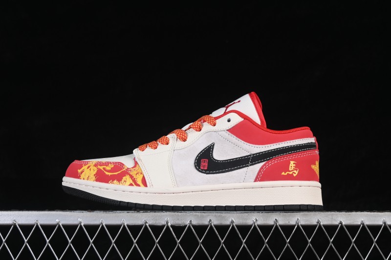Nike Air Jordan 1 Low Chinese New Year Year of the Horse Limited Edition High-End Custom Low-Top Retro Basketball Shoes - HT5088-641