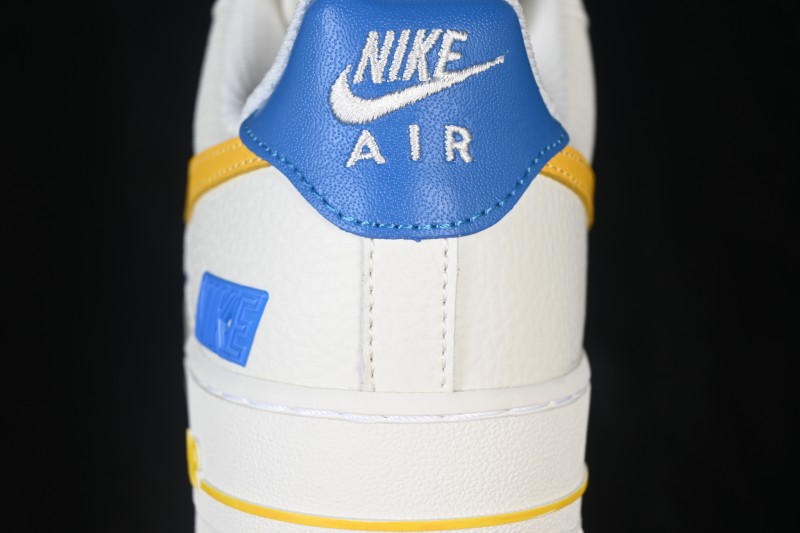 Nike Air Force 1 '07 Low Classic White Basketball Sneakers with Gold Accents and Full-Length Air Cushion - FZ1151-100