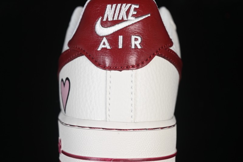 Nike Air Force 1 '07 Low Valentine's Day Edition White with Red Accents Low-Top Casual Skate Shoes - NH0601-539