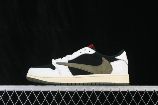 Nike Travis Scott x Air Jordan 1 Low OG AJ1 Retro Low-Top Sneakers with Reverse Swoosh - DZ4137-106