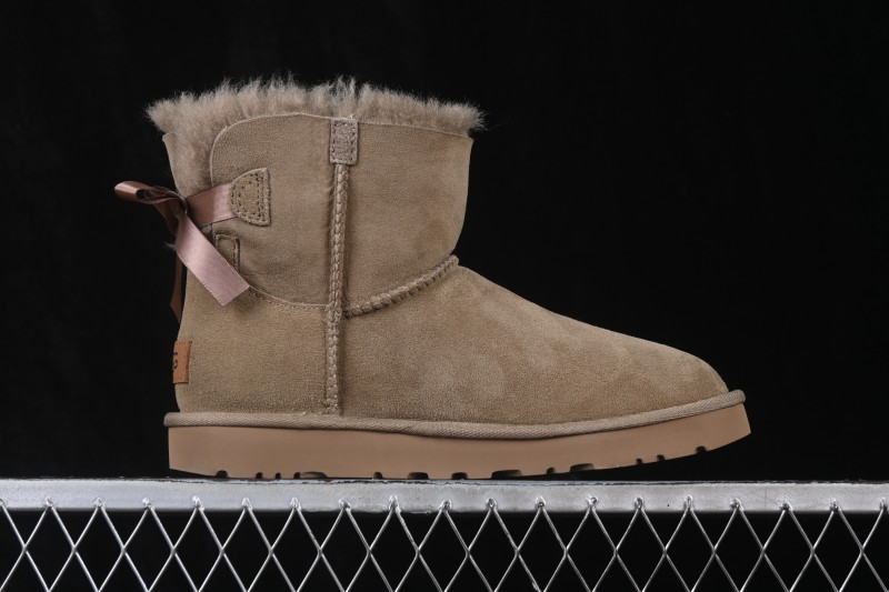 UGG Mini Bailey Button II Bowknot Mid-Calf Outdoor Snow Boots - 1016501