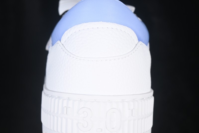 Off-White 3.0 Court Round-Toe Lace-Up Low-Top Casual Skate Shoes White Blue - AJD4