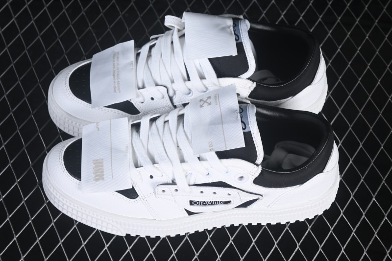 Off-White 3.0 Court Round-Toe Lace-Up Low-Top Casual Skate Shoes - AJD4