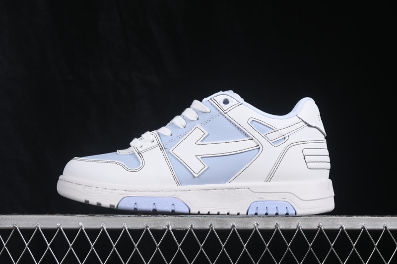 Off-White Out Of Office Low-Top Fashion Skateboarding Shoes White Light Blue - AJD4