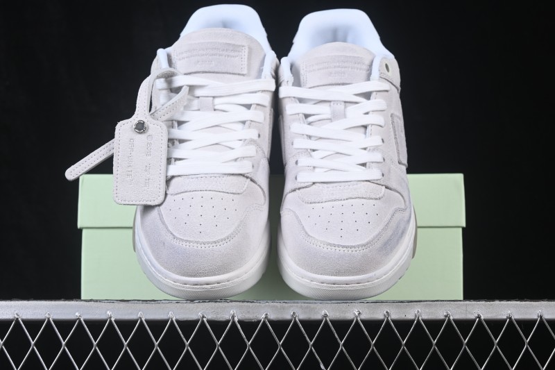 Off-White Out Of Office Low-Top Sneakers in Vintage Grey White - OMIA189S24LEA0010160