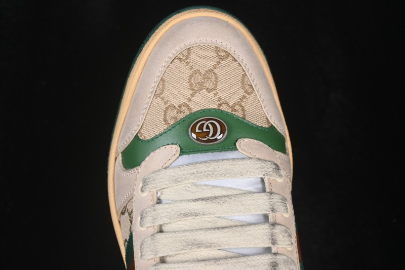 Gucci Screener Sneaker Pearl GG Pattern Flat Slipper Mule Shoes - 0YIA05380
