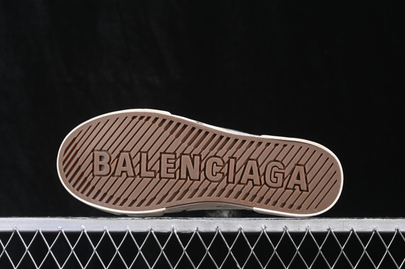 Balenciaga Paris Low Top Lace-Up Mules with Distressed Finish - W3RCL4090