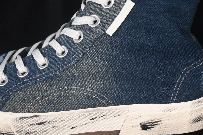 Balenciaga Paris Low Distressed High-Top Lace-Up Fashion Sneakers - W3RCL4090