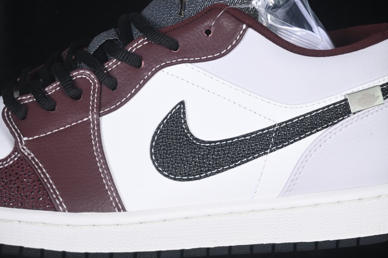 Nike Air Jordan 1 Low Retro Cultural Basketball Shoes Maroon White Grey - IZ5846-101