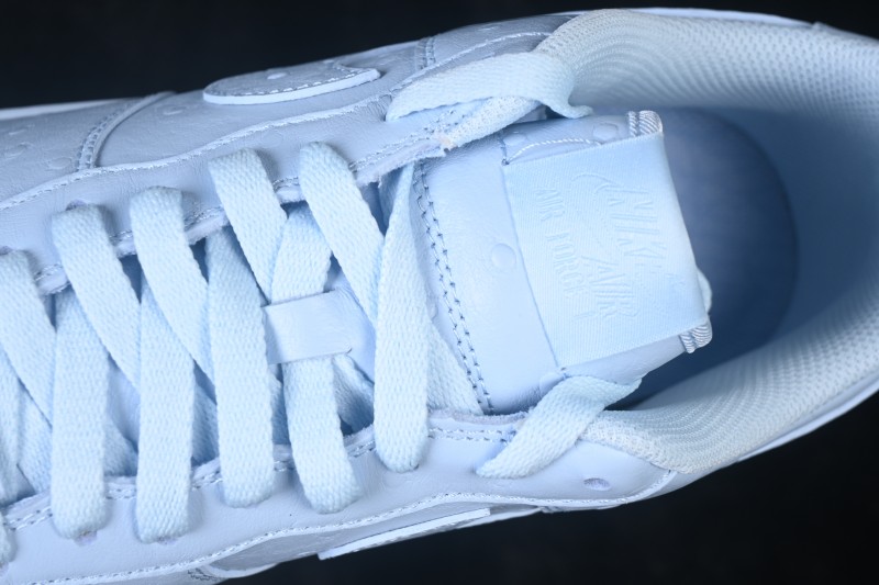 Nike Air Force 1 Low Travis Scott Cactus Jack Ice Blue Ostrich Leather Sneakers - JF7727-400