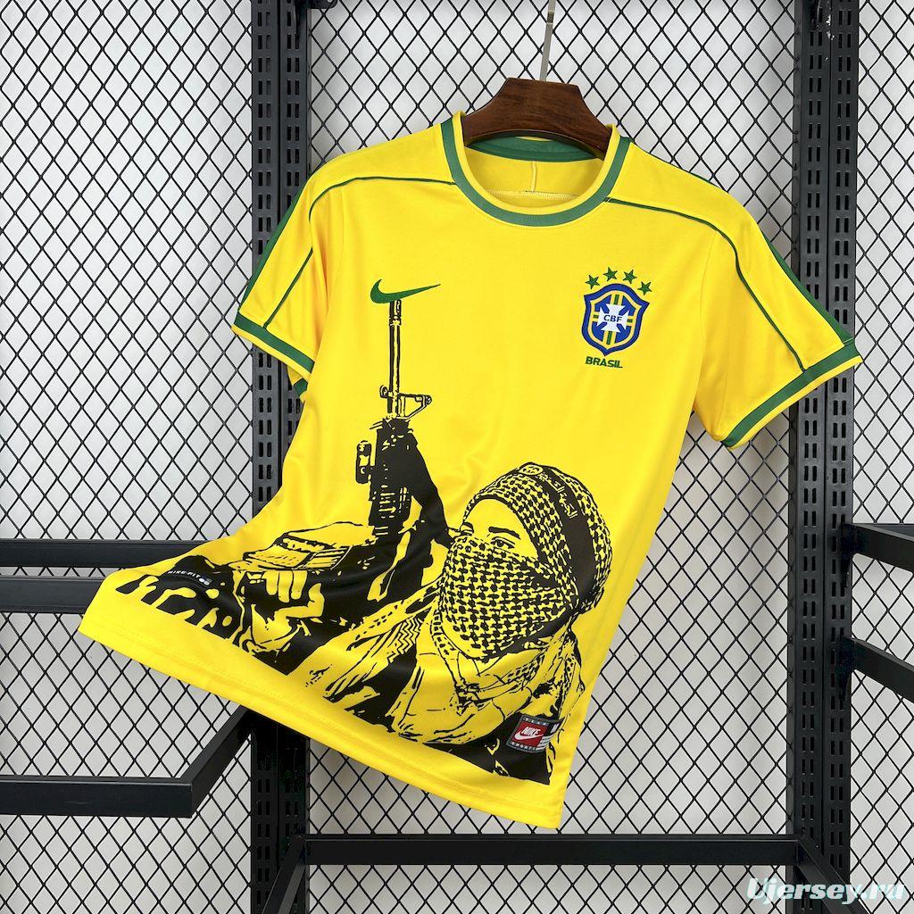 1998 Retro Brazil X Soldier Home Jersey