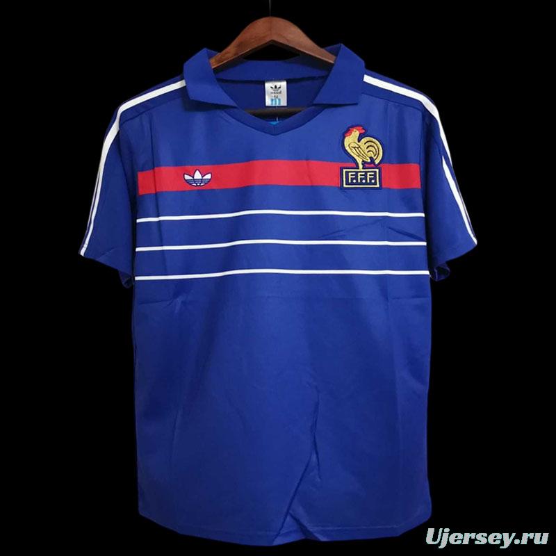 Retro 1984 France Home Soccer Jersey