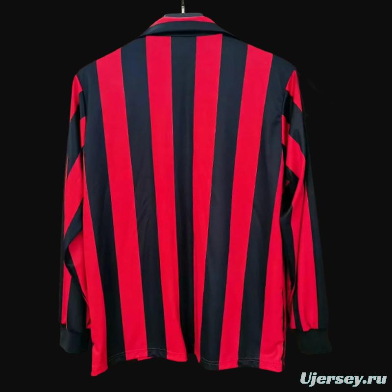 Retro 88/89 AC Milan Home Long Sleeve Jersey