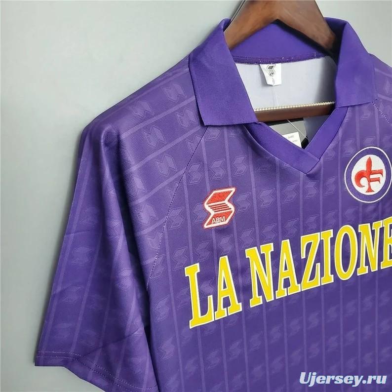Retro 89/90 Fiorentina Home Soccer Jersey