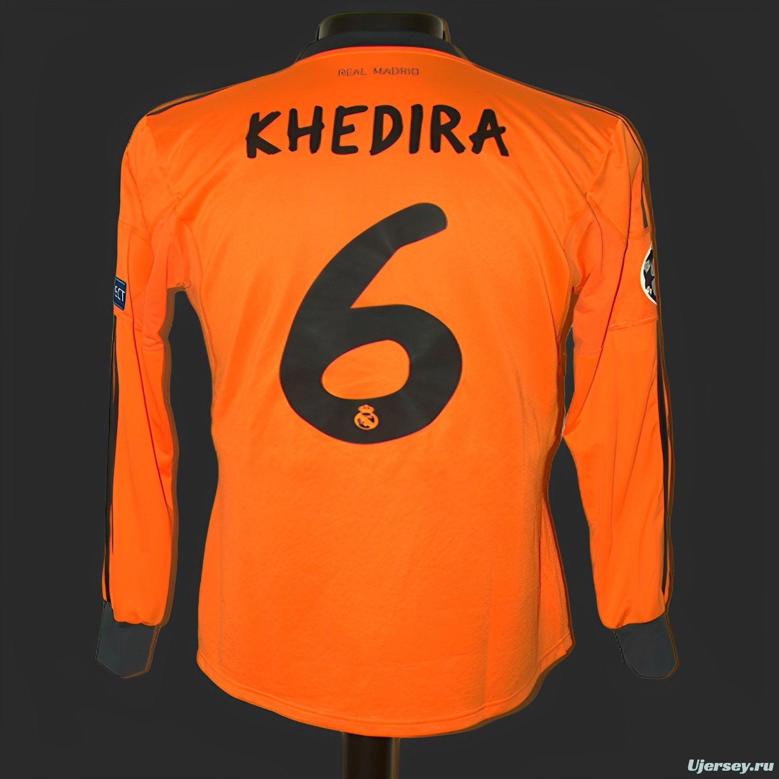 Retro 13/14 Real Madrid Third Orange Long Sleeve Jersey Worn By Ronaldo