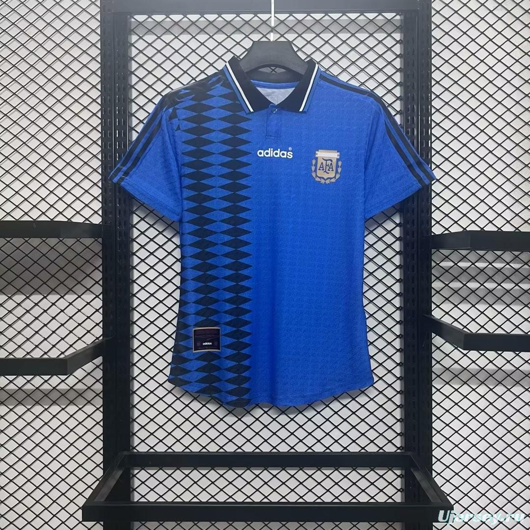 Player Version Retro 1994 Argentina Away Blue Jersey