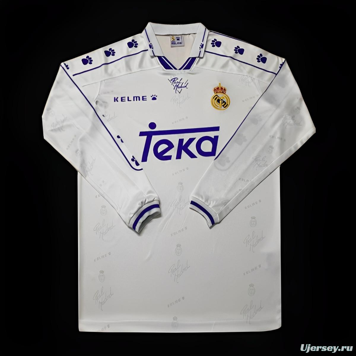 Retro 95/96 Real Madrid Home Long Sleeve Jersey