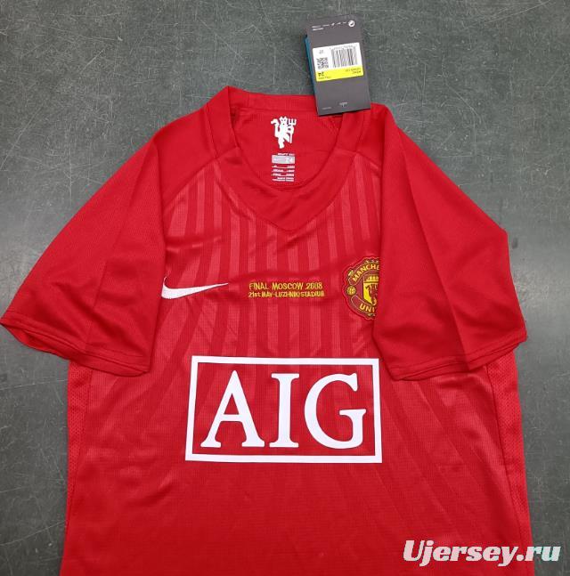 Retro Kids 07/08 Manchester United Home Jersey