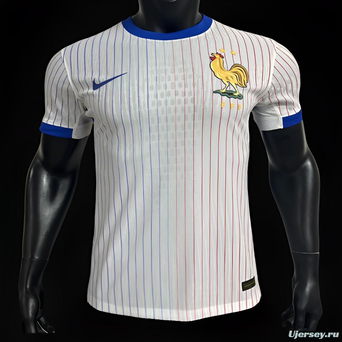 Player Version 2024 France Away White Jersey