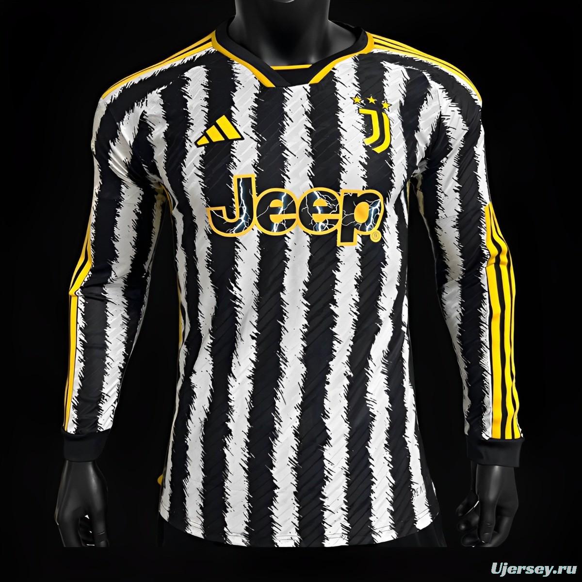 Player Version 23/24 Juventus Home Long Sleeve Jersey