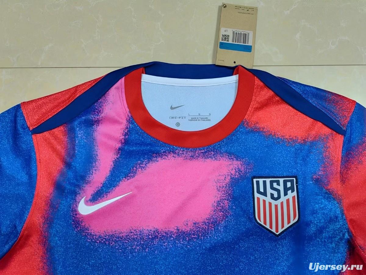 2024 USA Copa America Pre-Match Red/Blue Jersey