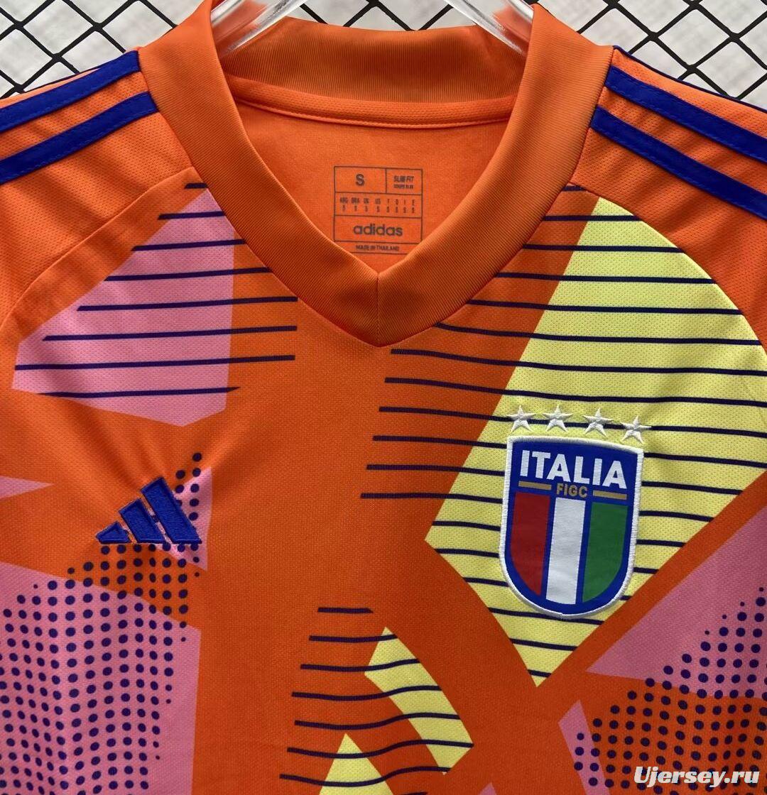 2024 Italy Orange Goalkeeper Jersey