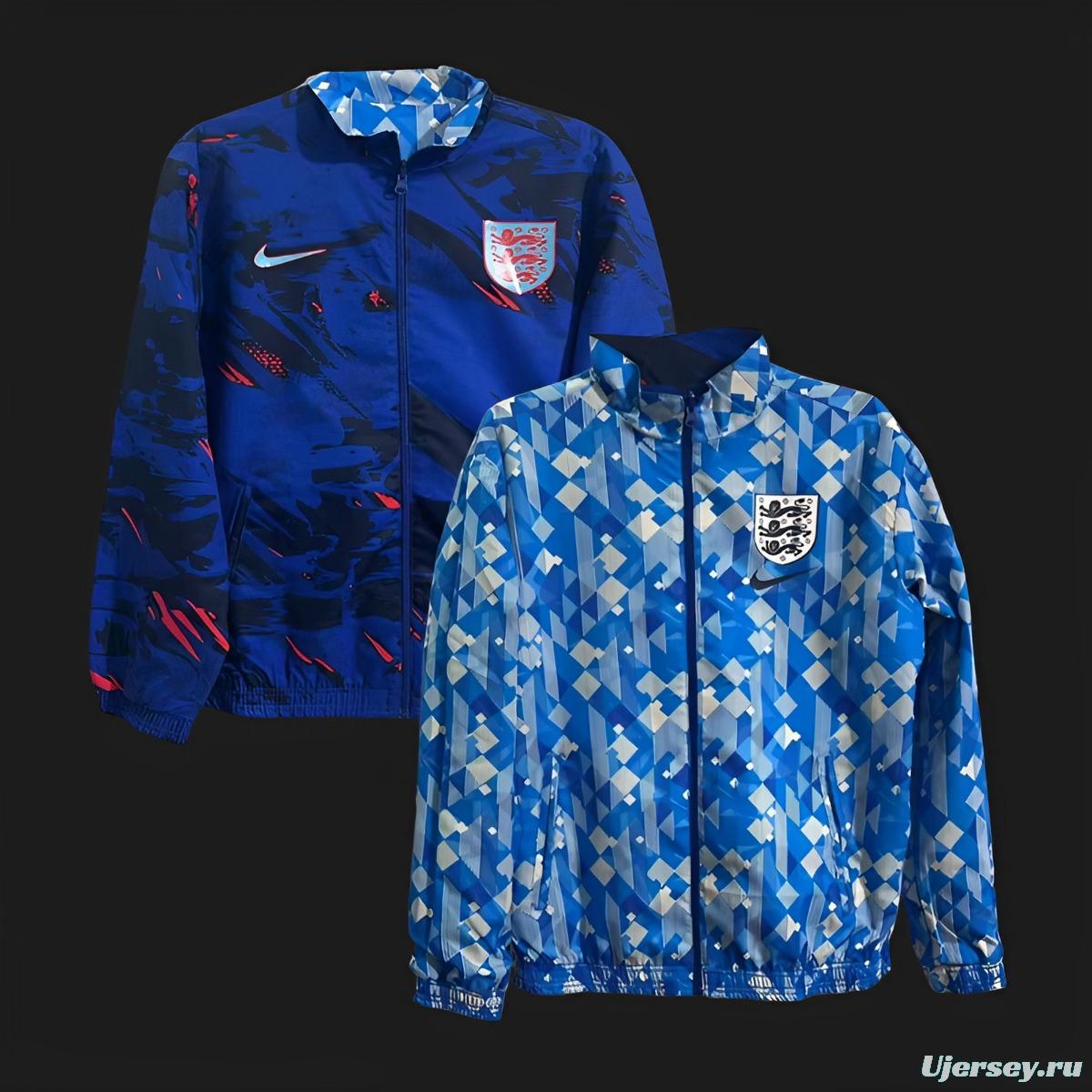 2024 England Reversible Blue/Navy Full Zipper Jacket