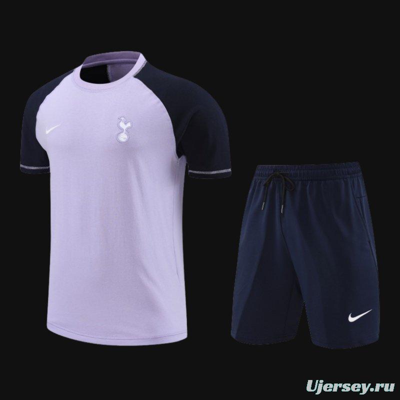 23/24 Tottenham Hotspur Purple/Navy Cotton Short Sleeve Jersey+Shorts