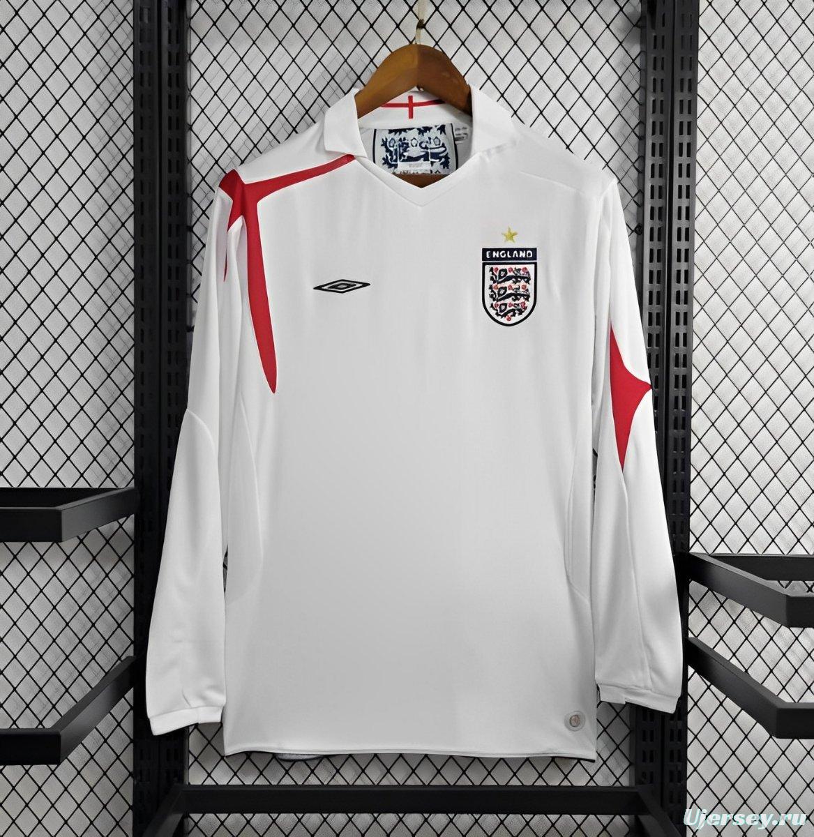 Retro 2006 England Home Long Sleeve Jersey
