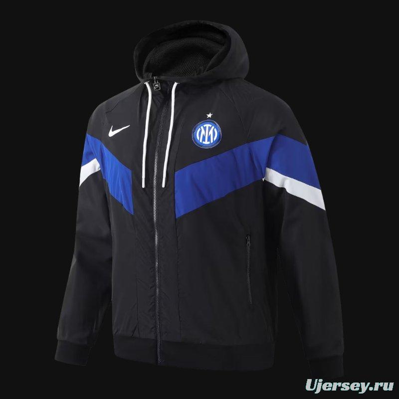 23/24 Inter Milan Black Windbreaker