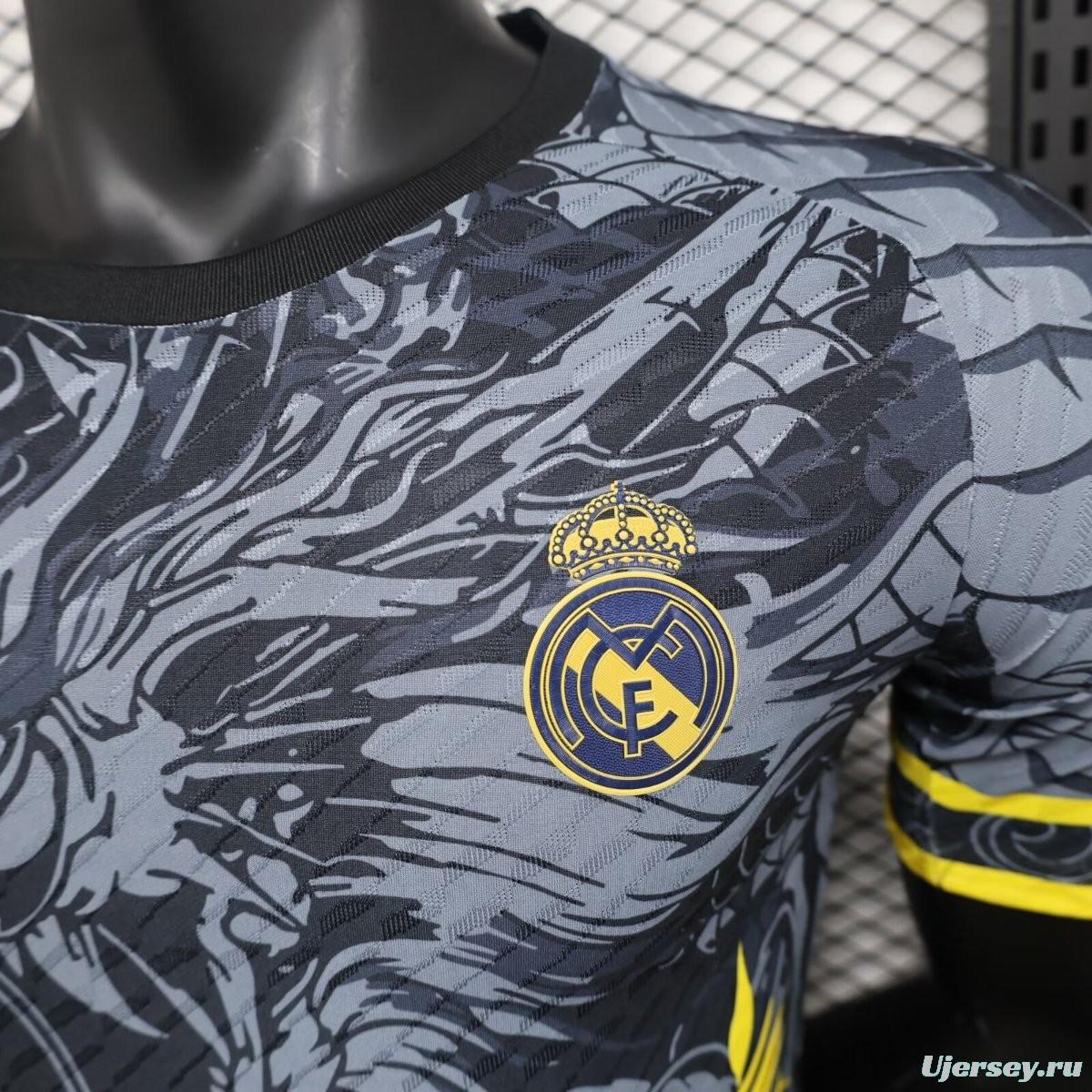 Player Version 24/25 Real Madrid Grey/Black Dragon Jersey