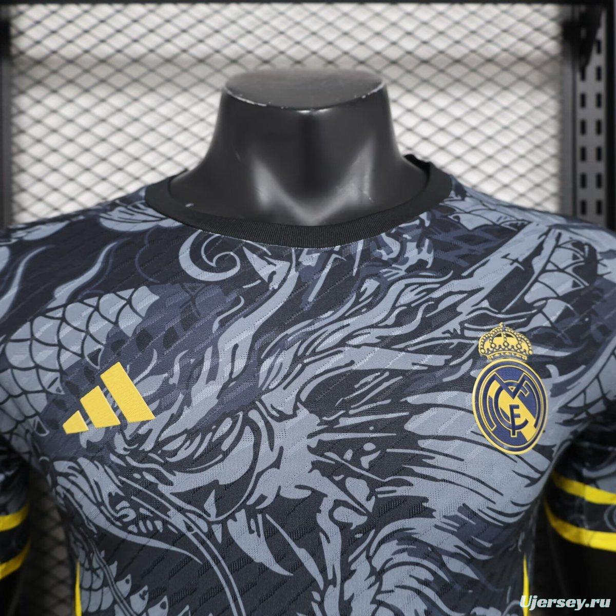 Player Version 24/25 Real Madrid Grey/Black Dragon Jersey