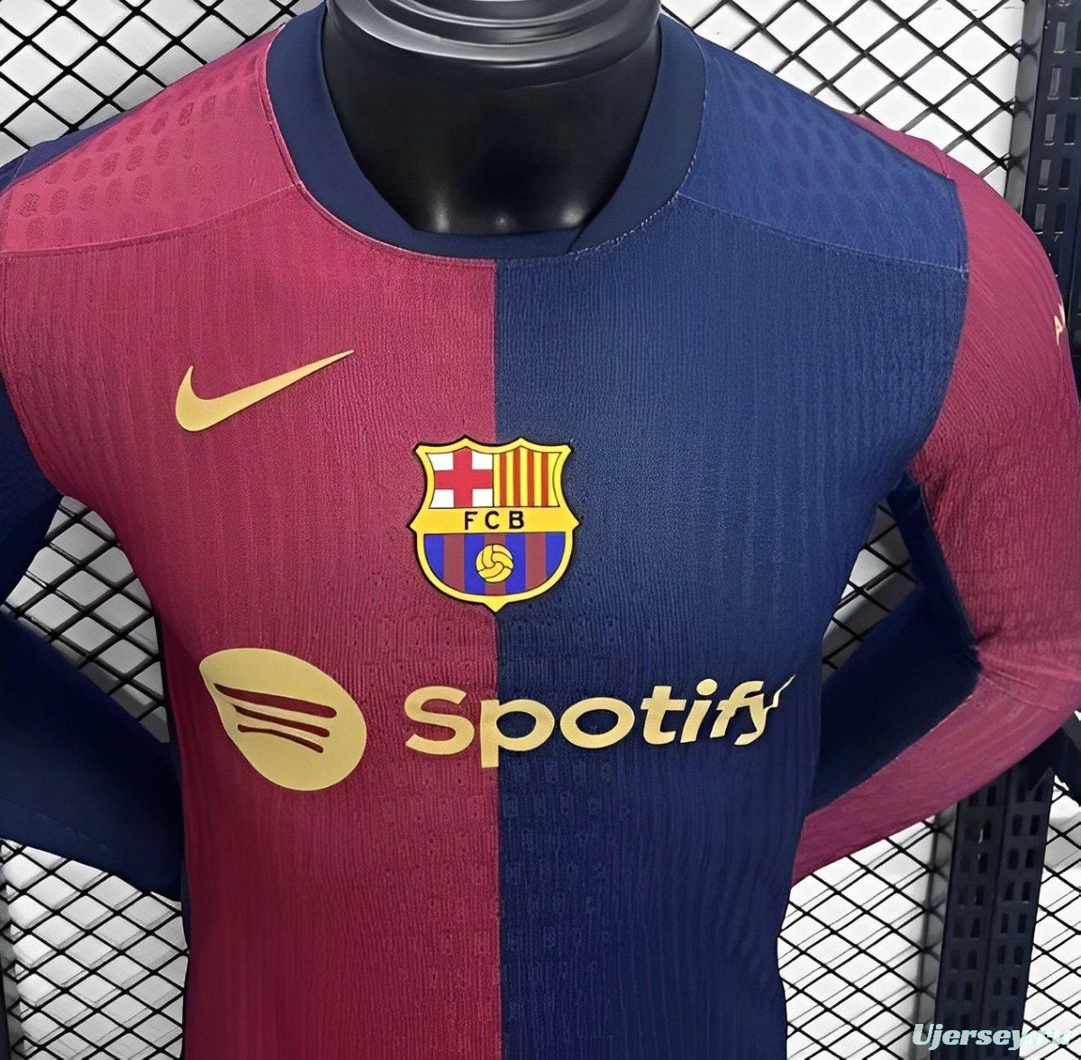 Player Version 24/25 Barcelona Home Long Sleeve Jersey