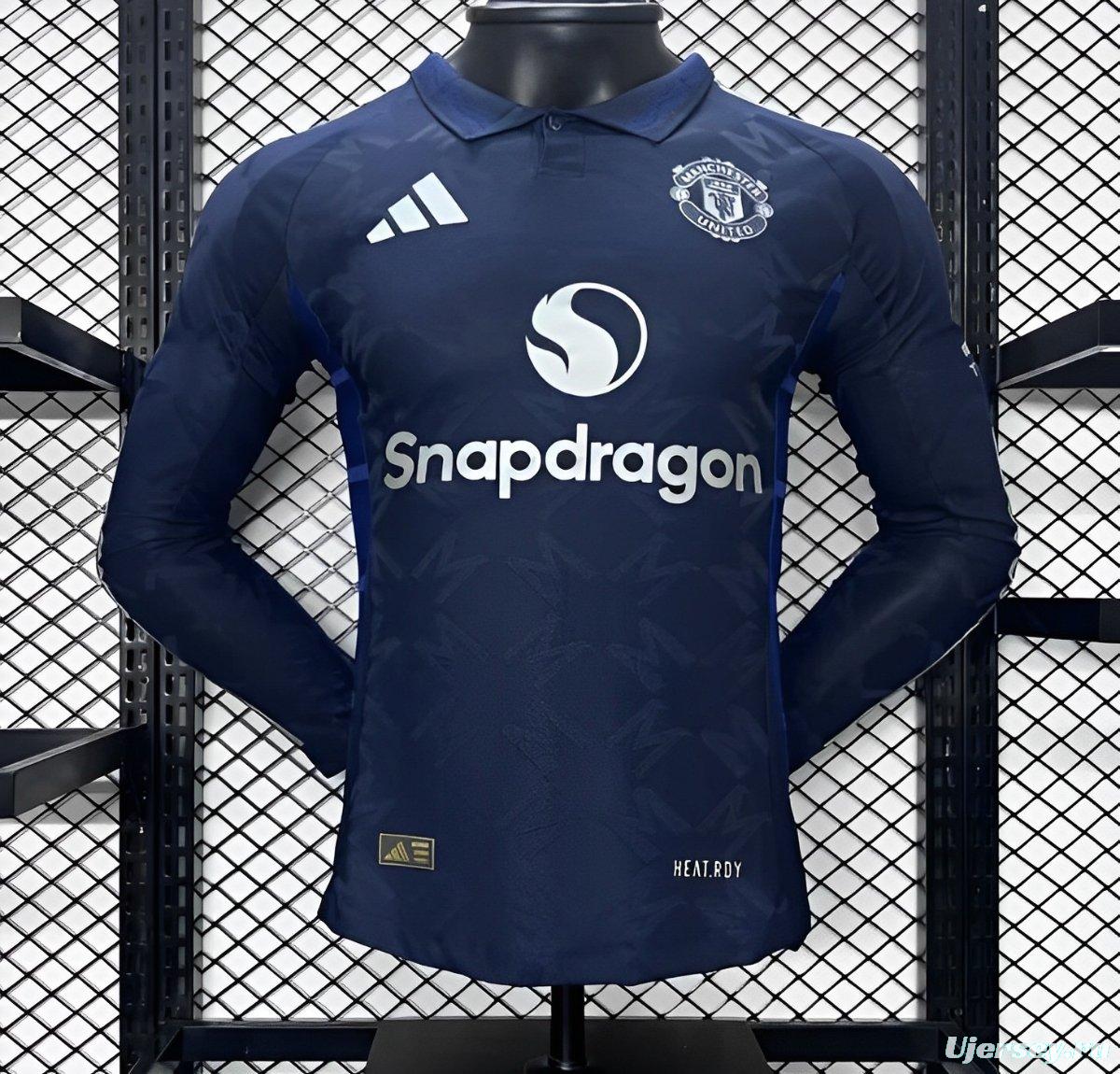 Player Version 24/25 Manchester United Away Navy Long Sleeve Jersey