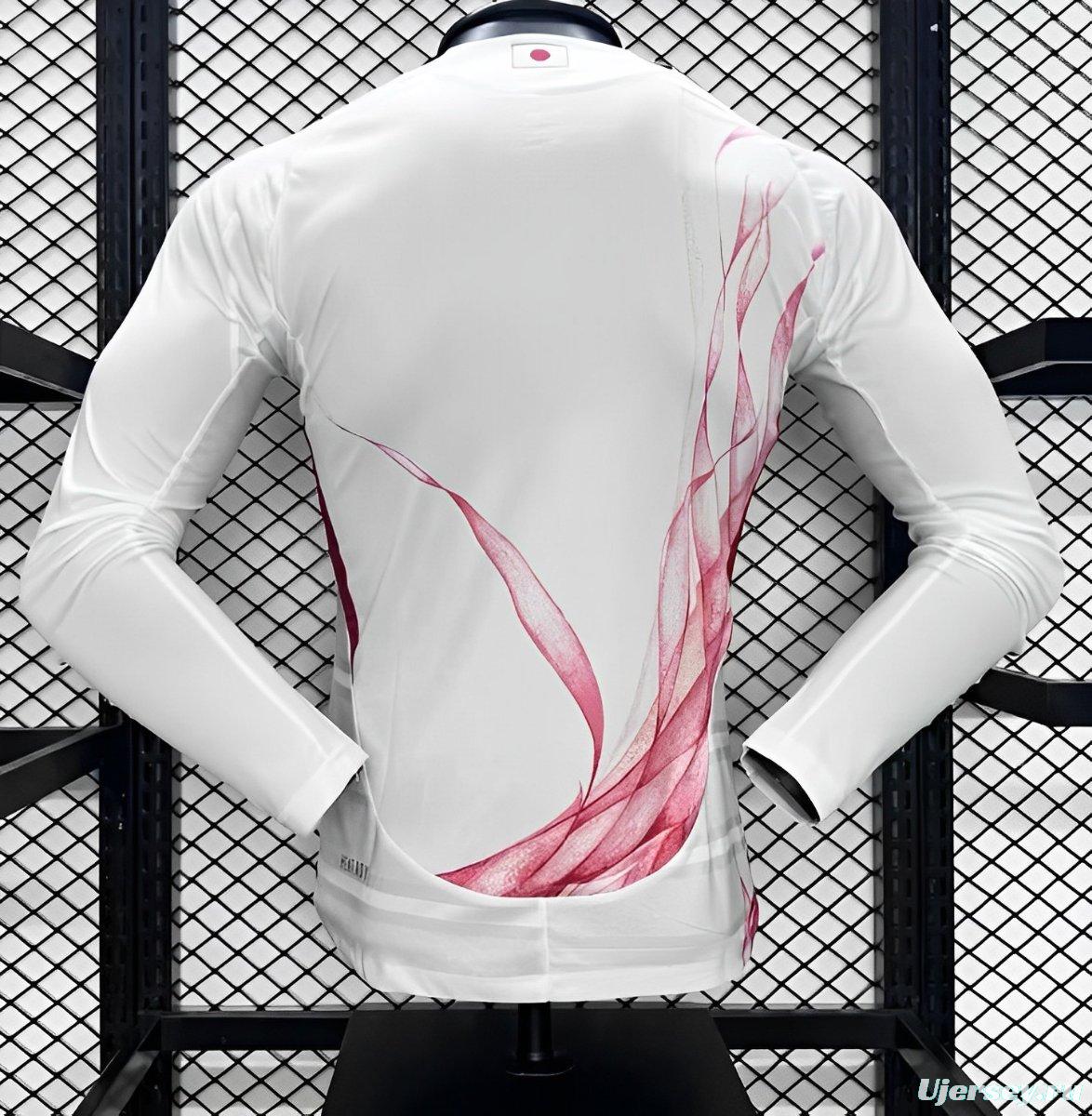 Player Version 2024 Japan Away White Long Sleeve Jersey