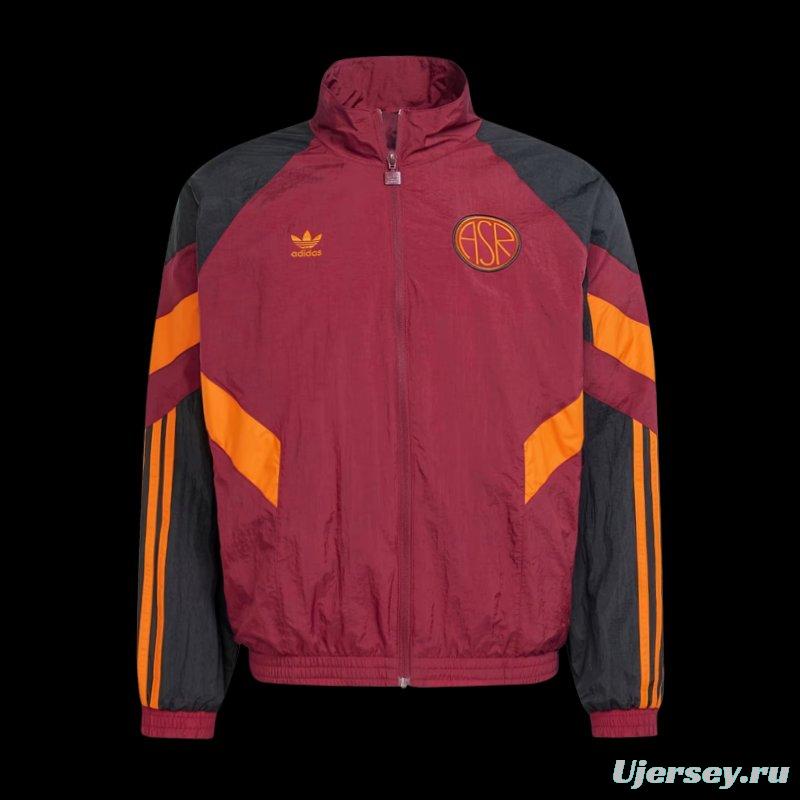 24/25 Roma x Adidas Original Full Zipper Track Top Windbreaker