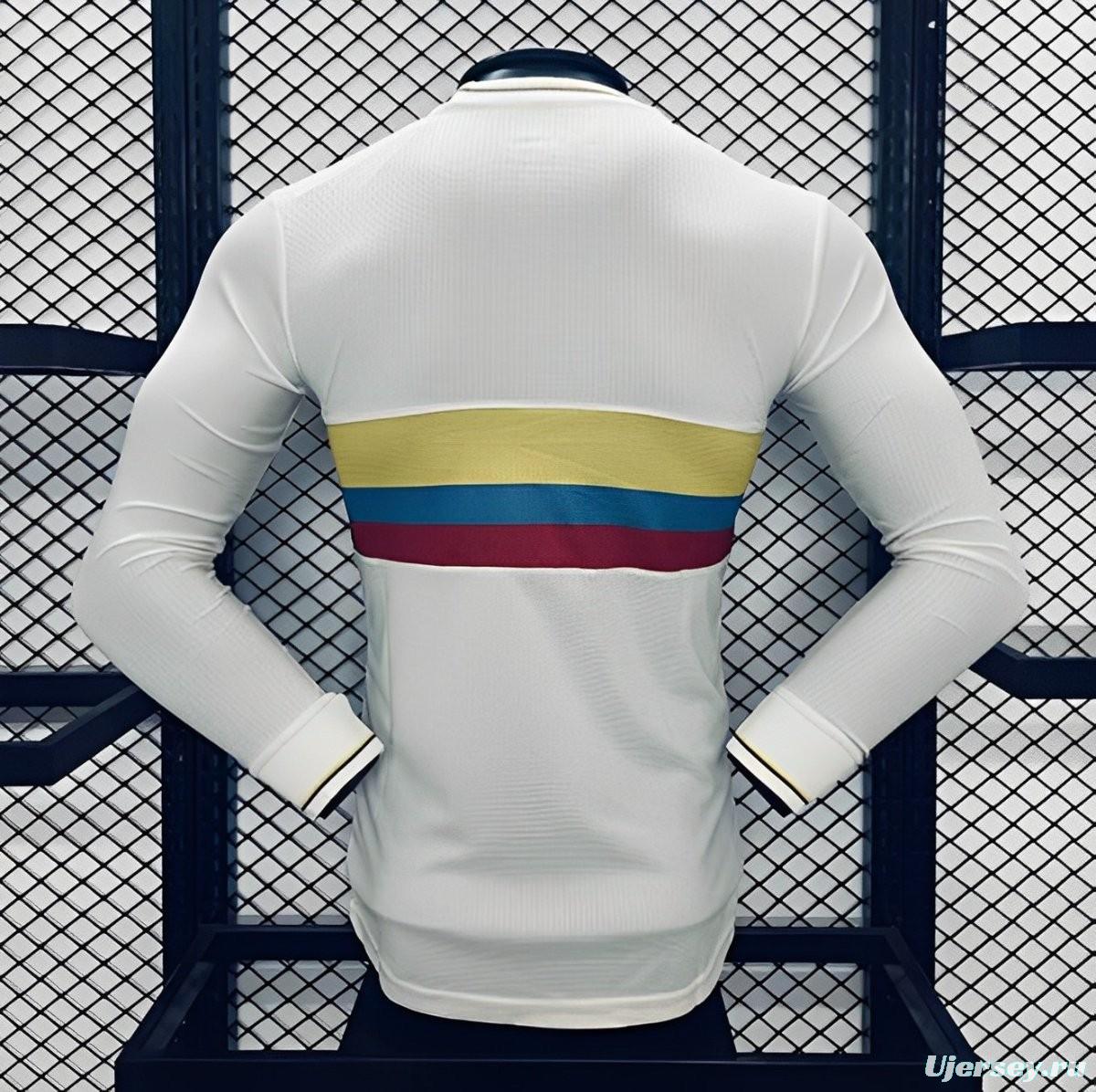 Player Version 2024 Colombia White 120Th Anniversary Long Sleeve Jersey