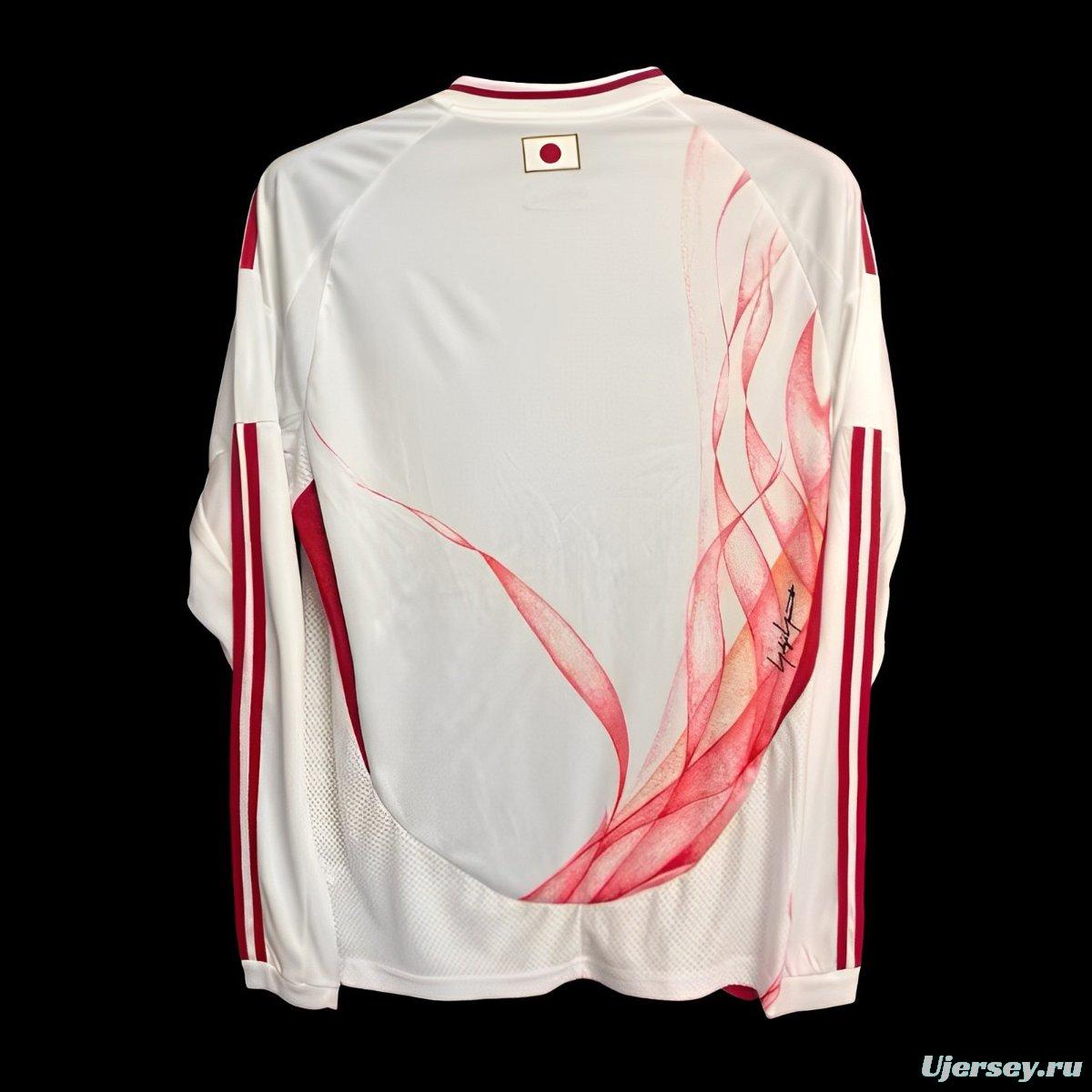 2024 Japan x Y3 Away White Long Sleeve Jersey