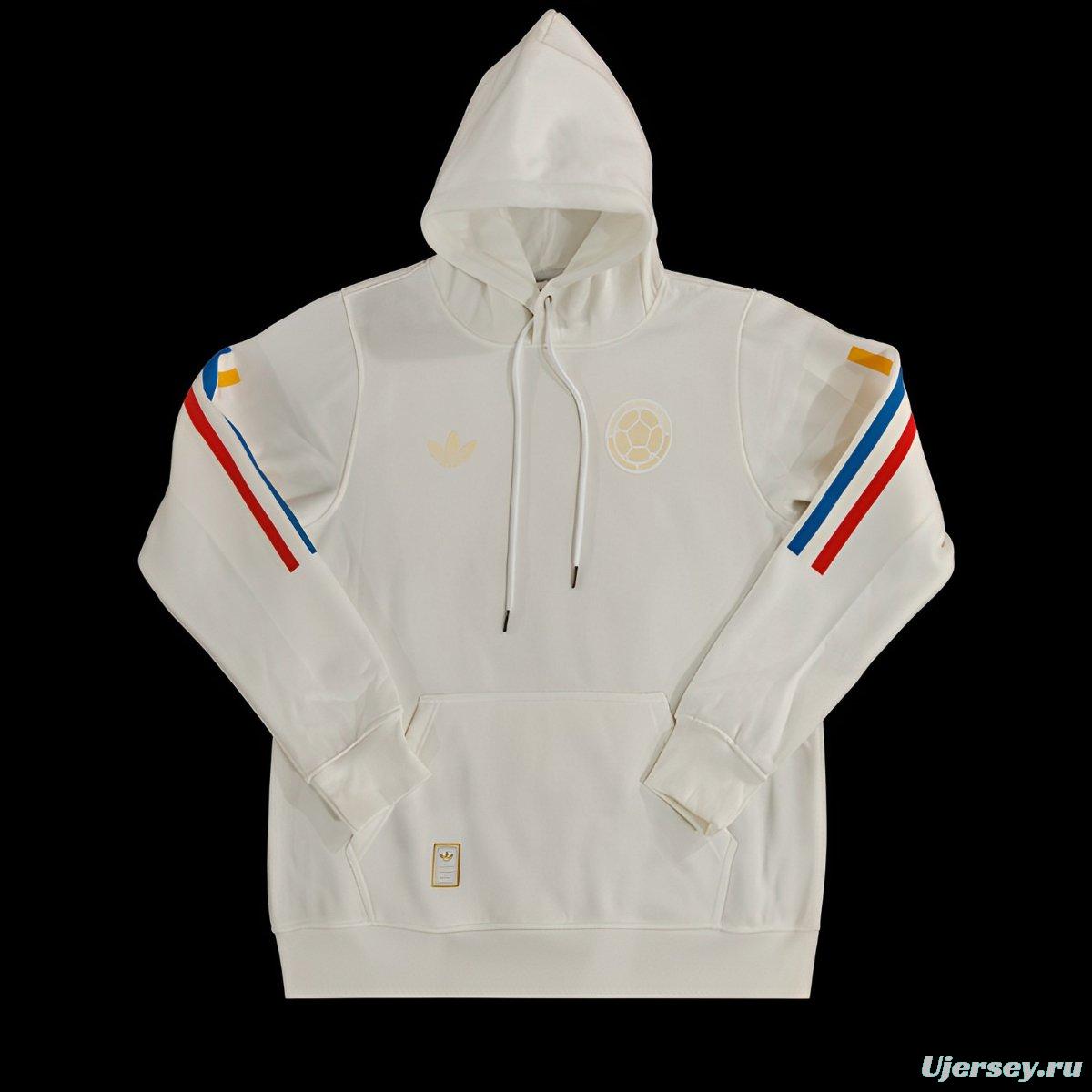 2024 Colombia 100th Black/Navy/Grey/Beige/White Hoodie With Golden Badge