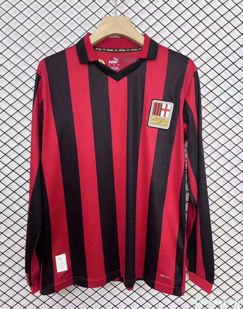 24/25 AC Milan 125Th Anniversary Home Long Sleeve Jersey