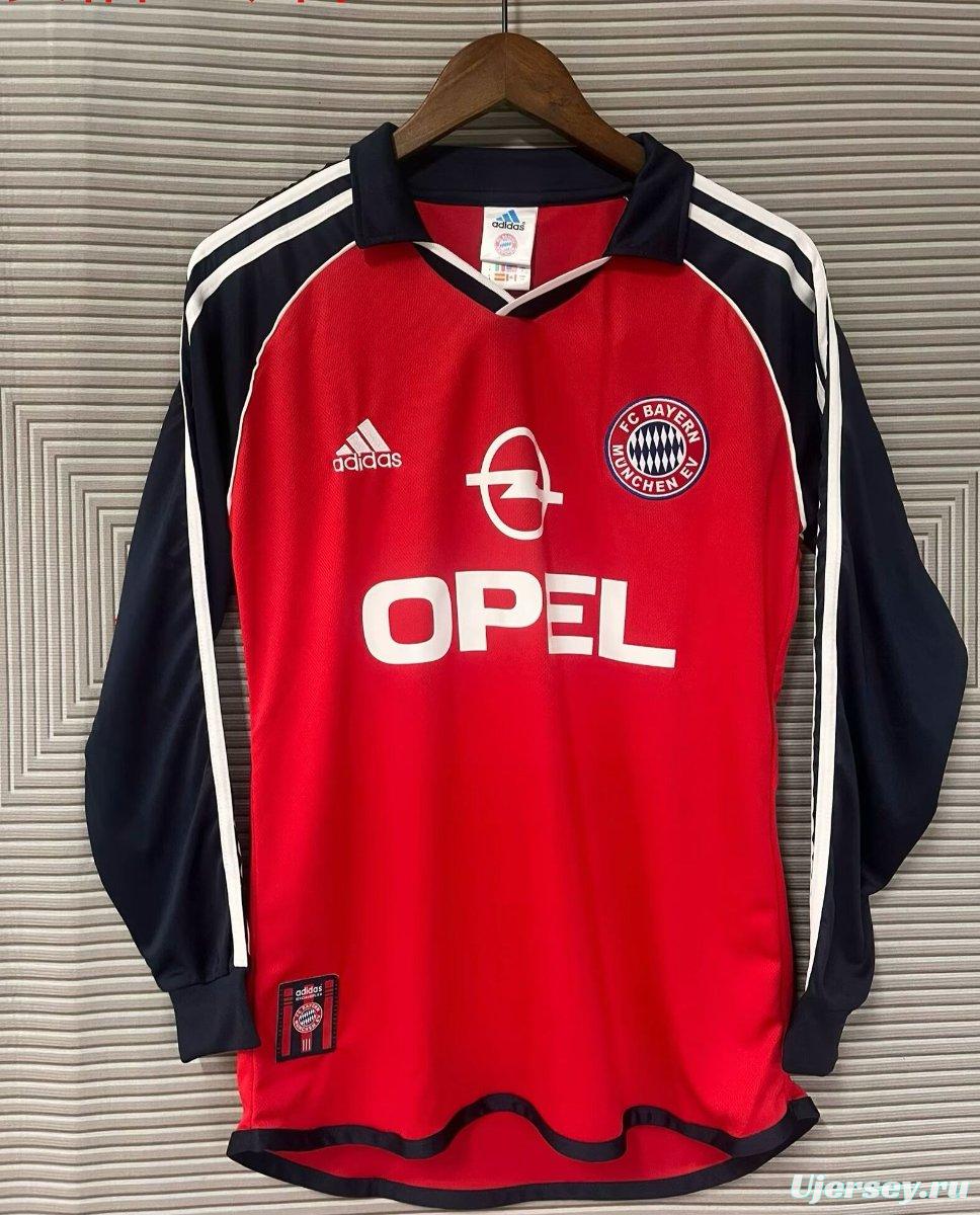 Retro 01/02 Bayern Munich Home Long Sleeve Jersey